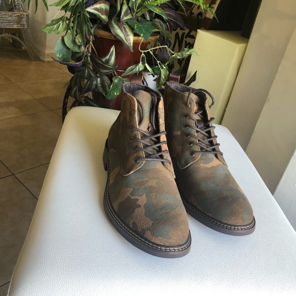 Mark Nason ithica camo leather lace-up boots 11 - Picture 10 of 15
